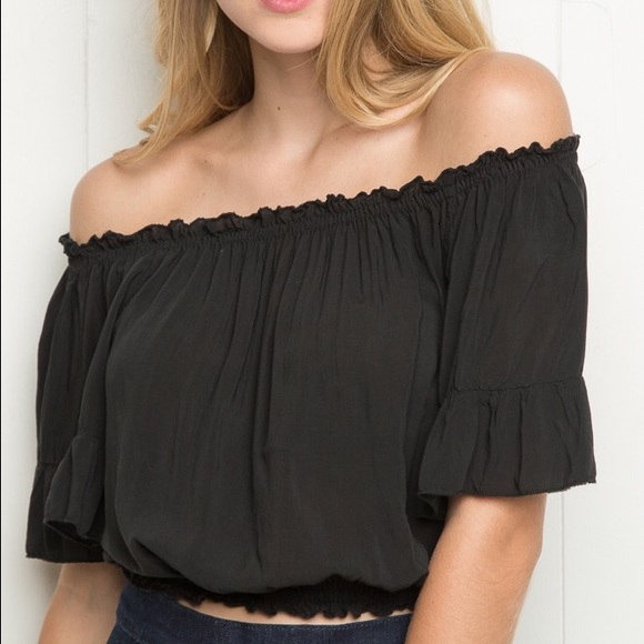Black off the shoulder top