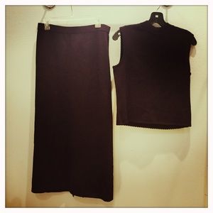 💄REDUCED💄Vintage Brown St John knit top & skirt