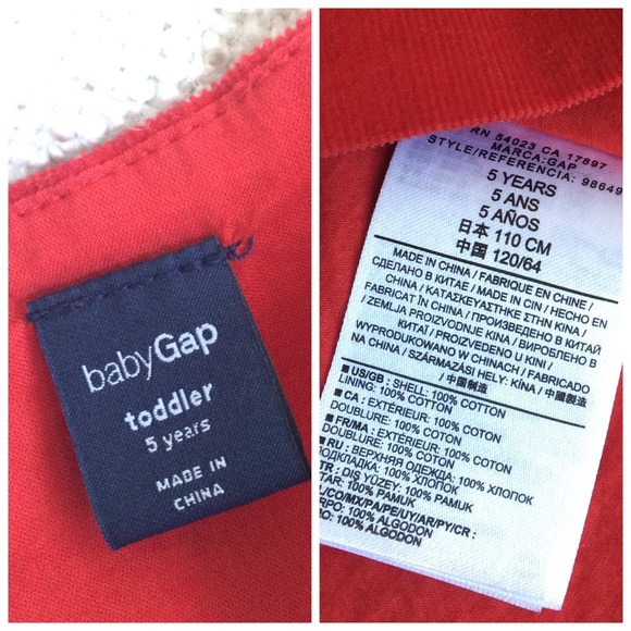 Little girl Gap Dress in red. Size 5T - Picture 4 of 4