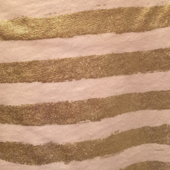 J. Crew Tops - Jcrew Gold and White Striped Shirt J. Crew Tops - Jcrew Gold and White Striped Shirt