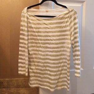 J. Crew Tops - Jcrew Gold and White Striped Shirt J. Crew Tops - Jcrew Gold and White Striped Shirt