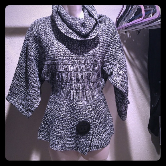 Cowl neck sweater with dolman sleeves