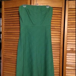 J.Crew strapless green tea length dress.NWT size10