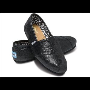 Toms black glitter