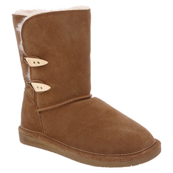 100% genuine suede sheepskin boot with 2 buckles - Picture 1 of 3