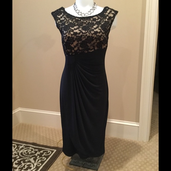 Dresses & Skirts - Black Lace faux Wrap Dress worn once