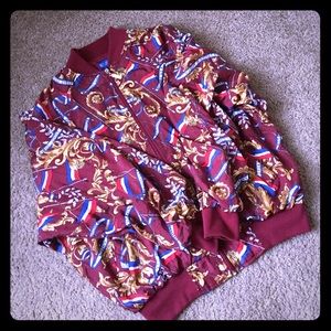 Vintage Baroque Wine Colored Parachute Jacket