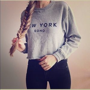 Brandy Melville Crop NEW YORK SOHO Sweatshirt