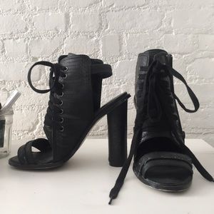 nasty gal shoe cult open toe/lace up heel