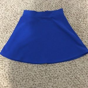 Blue skirt exposed zipper in back