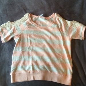 Pink and Gray stripe top