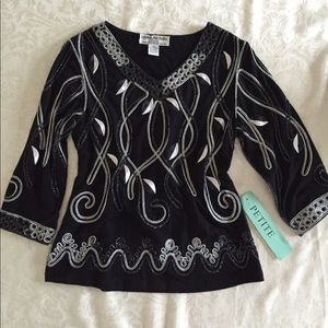 Lauren Michelle petite black with embellishments