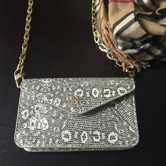 TORY BURCH Lizard embossed cross body bag