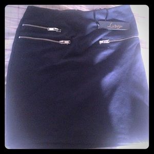 Navy Blue zipper pocket Labijou pencil skirt NWT