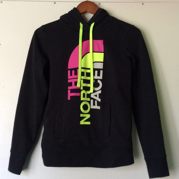 The North Face Tops - North Face // Slim Fit Hoodie - black, green, pink