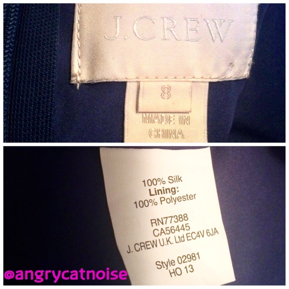 J Crew Silk Chiffon Brigitte Navy Dress, size 8 - Picture 2 of 4