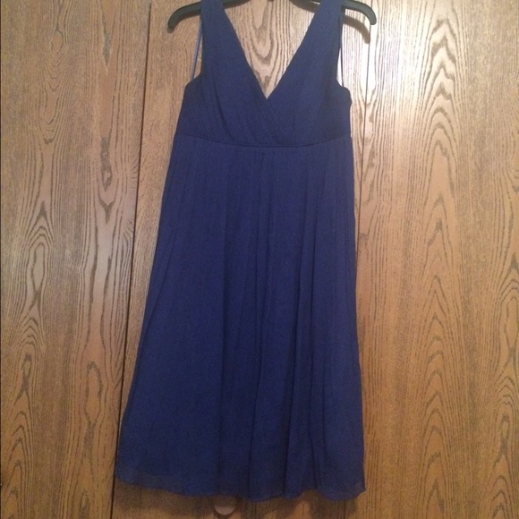 J Crew Silk Chiffon Brigitte Navy Dress, size 8 - Picture 3 of 4