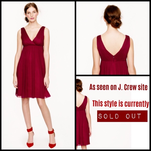 J Crew Silk Chiffon Brigitte Navy Dress, size 8 - Picture 4 of 4