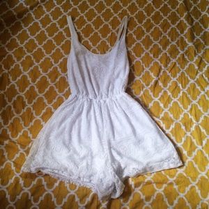 Hollister white lace romper size small