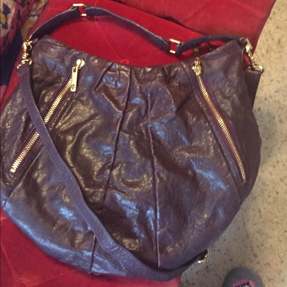 Tory burch purple leather cross body job bag