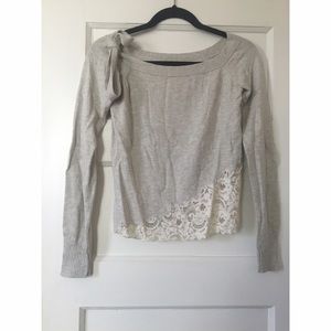 Armani sweater with bow and lace detailing