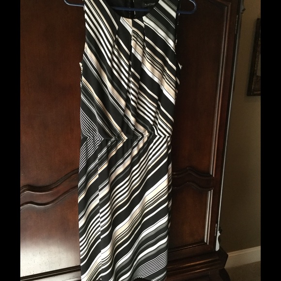 Striped dress, great for work.