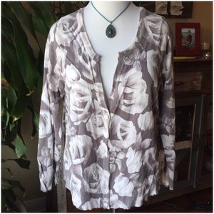 Grey Floral Cardigan