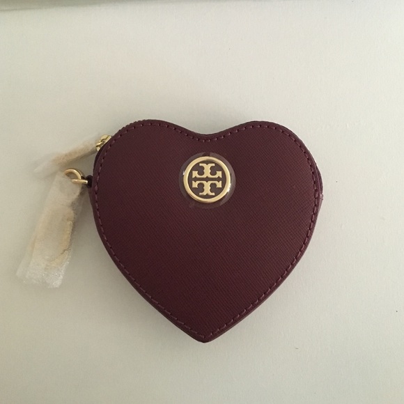 Tory Burch heart coin case key fob