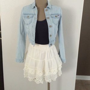 Hollister navy and cream dress