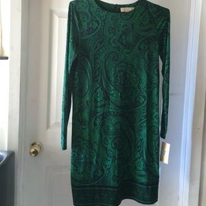 Green and navy dress,ideal for winter