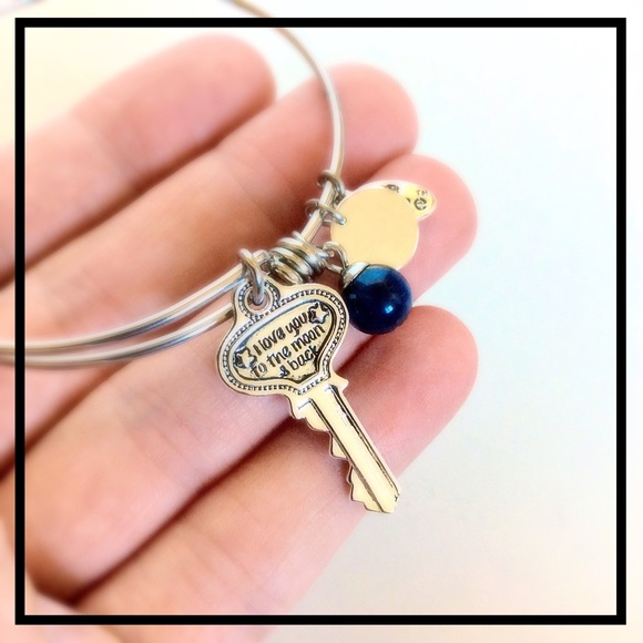 Jewelry - I Love You to the Moon & Back Key Bangle NWT