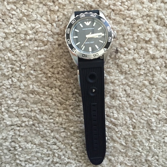 Black and Silver Armani MENS watch