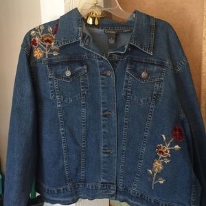 Jean jacket with embroidered front and back