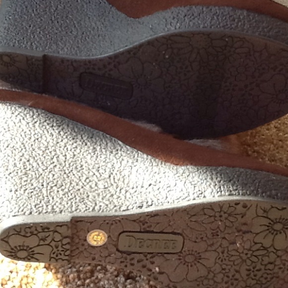 decree brown leather and faux fur wedge boots - Picture 2 of 4