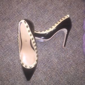 Black and Gold studded heels