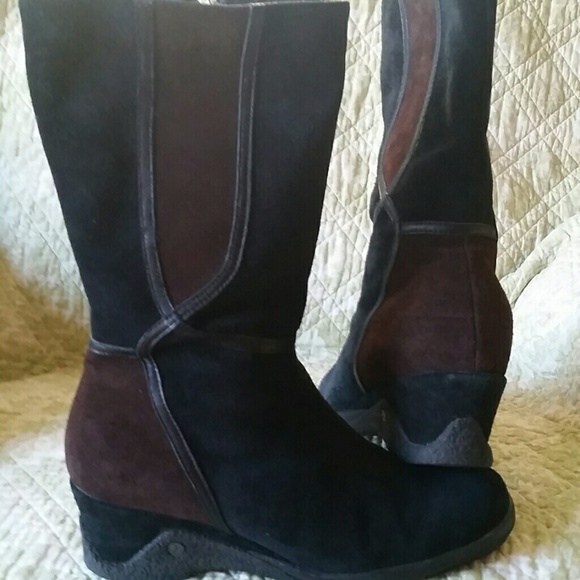 Blondo Genuine Leather Black & Tan Winter Boots