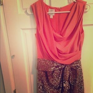 Suzi Chin size 2 coral and animal print dress.