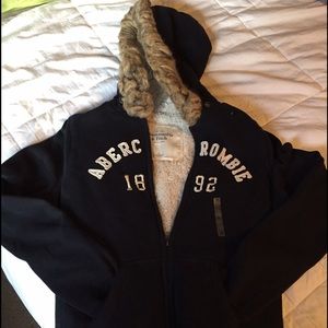 Fleece lined zip up hoodie