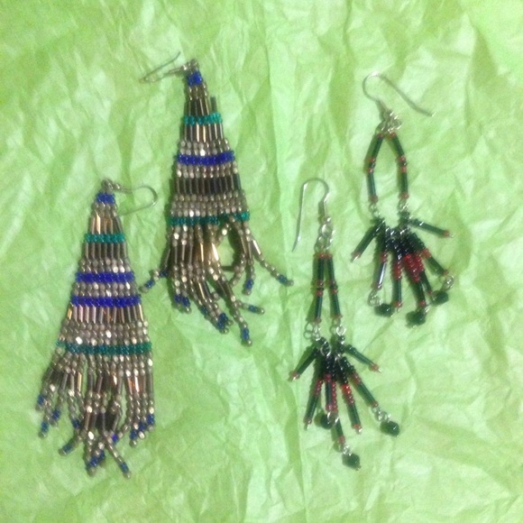 Lot of Two Beaded Native American Style Earrings