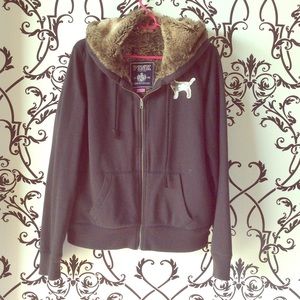 Faux Fur Sequin Hoodie