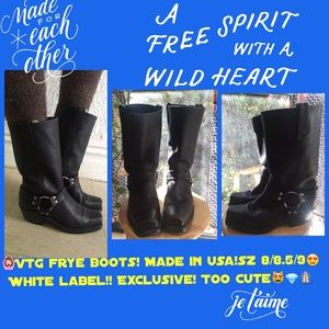 ⭐️⭐️Vintage USA MADE FRYE Harness boots⭐️8/8.5/9😃