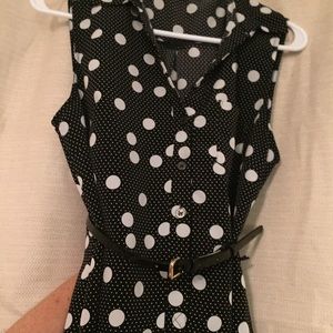 The Limited black and white polka dot shift dress