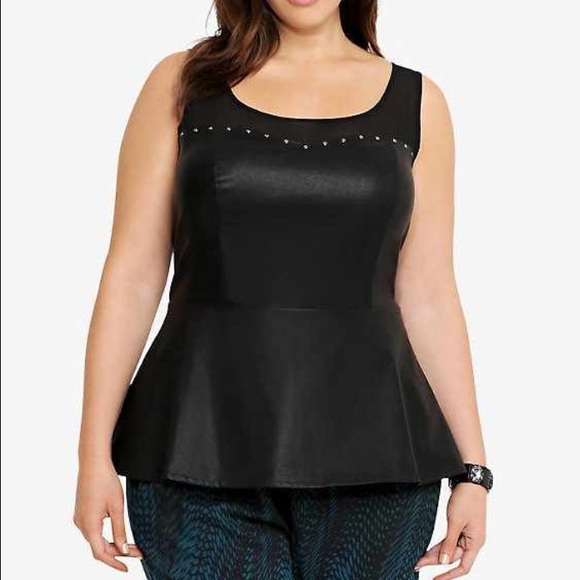 ♠️Leather peplum top♠️
