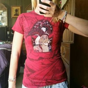 Sinful embellished Geisha tee Medium