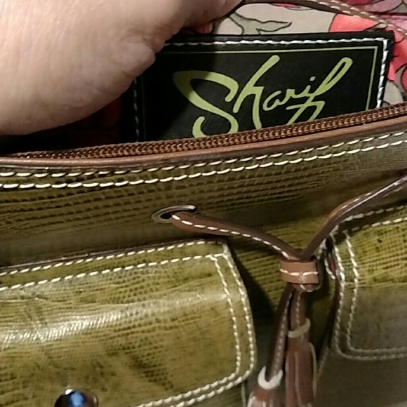 NWOT OLIVE GREEN SHARIF BAG - Picture 3 of 4
