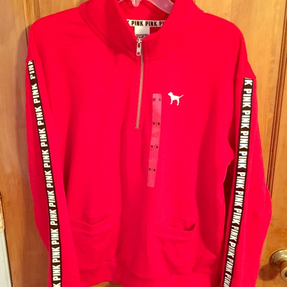 Victoria's Secret bright red half zip tunic.