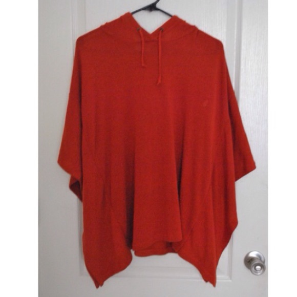 Volcom red hooded poncho