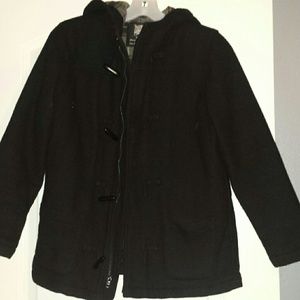 Boys children's place black peacoat with hood