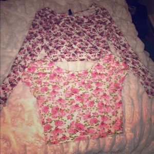 Two forever 21 floral crop tops!