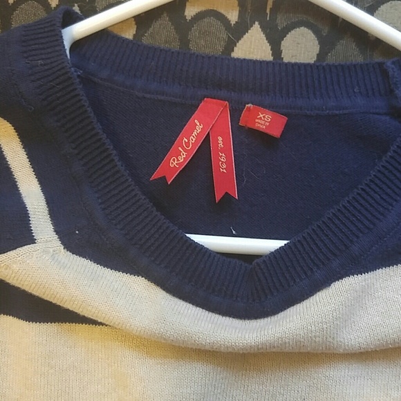Striped Navy and Tan Sweater from Red Camel - Picture 3 of 3
